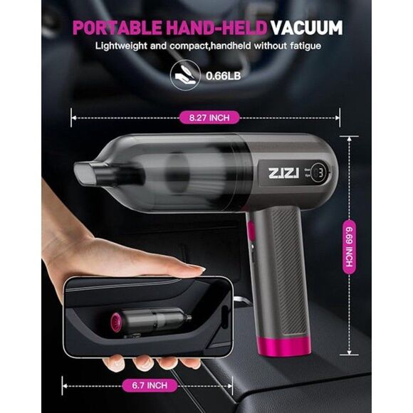 Handheld Car Vacuum Cleaner Cordless,15000PA High Power Portable - Picture 2 of 3